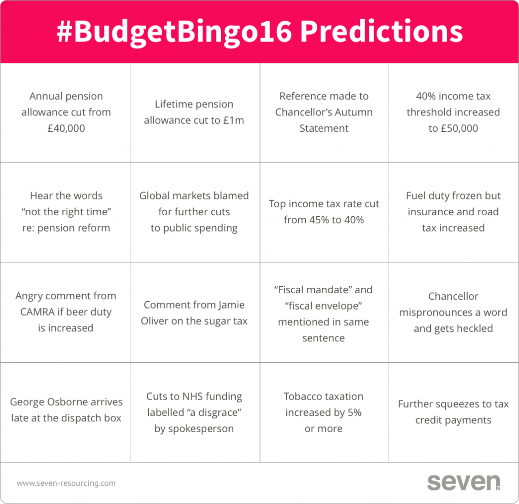 Seven #BudgetBingo2016